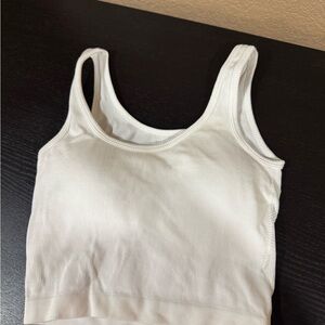 White Ribbed Tank Top